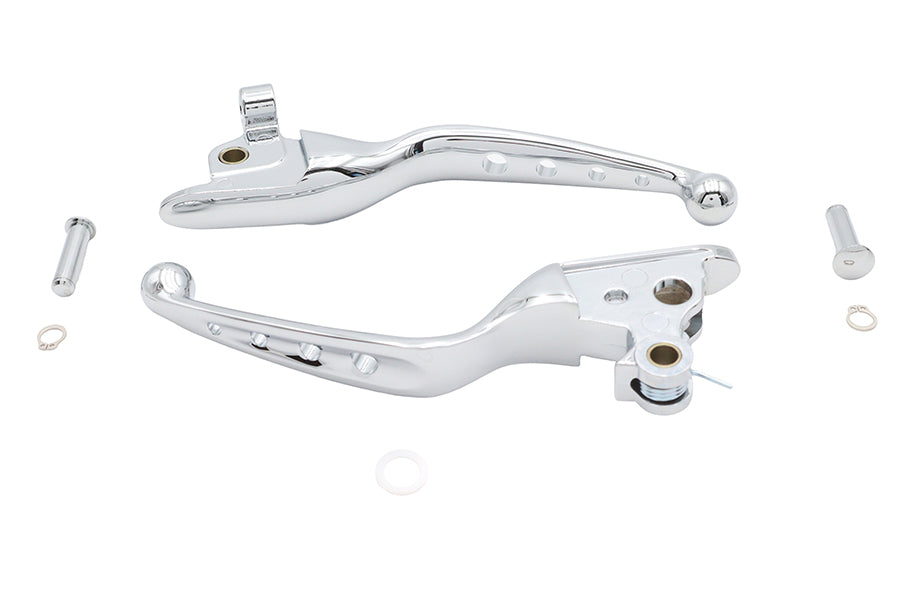 V-Twin Manufacturing 4 Hole Hand Lever Set Chrome