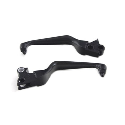 Black Contour Hand Lever Set with Skull Ends - V-Twin 26-1156