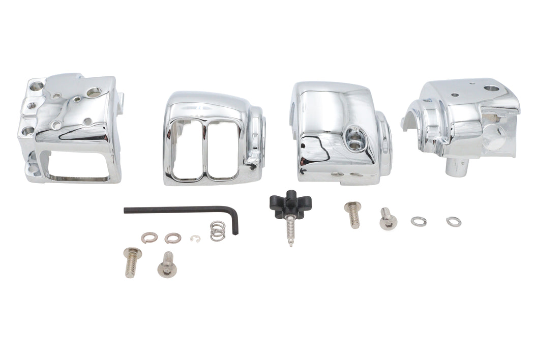 V-Twin Manufacturing Handlebar Switch Housing Kit Chrome