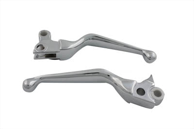 V-Twin Manufacturing Chrome Smooth Contour Hand Lever Set