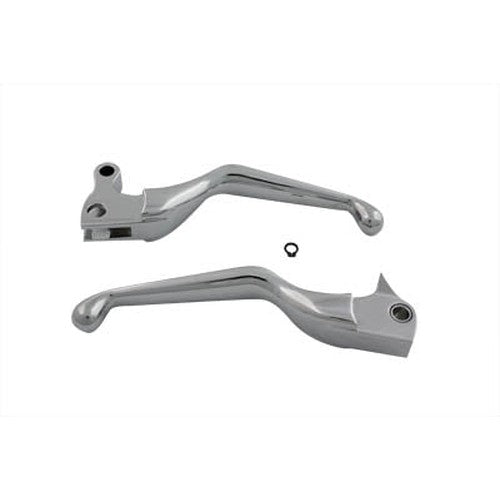 Chrome Smooth Hand Lever Set - V-Twin 26-2193 - OEM 44992-04 - Sportster 2004-2006