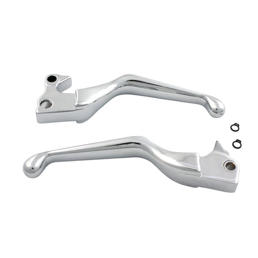 Chrome V-Cut Hand Lever Set - V-Twin 26-2203 - OEM 44992-07 - Sportster 2007-2013