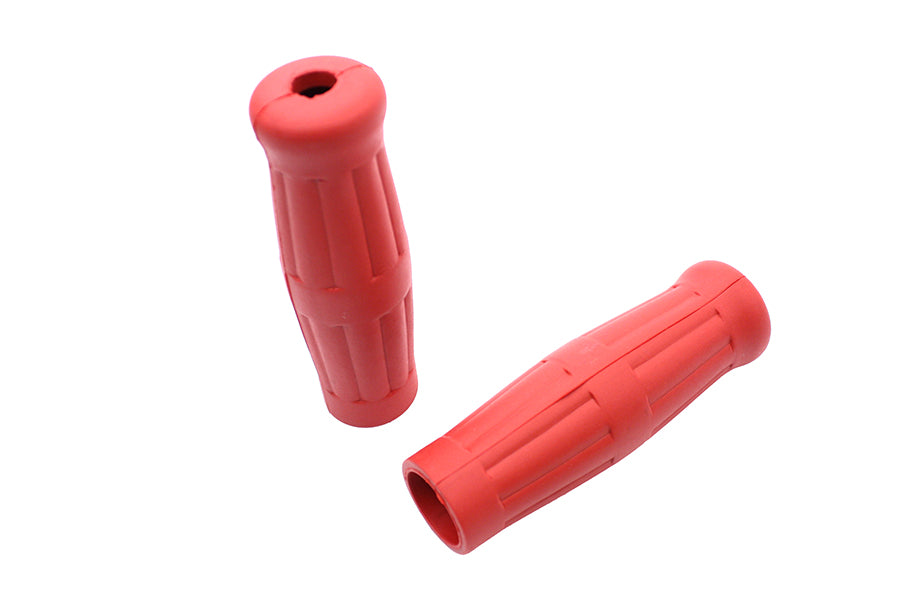 V-Twin Manufacturing Bright Red Grip Set 1909 Style