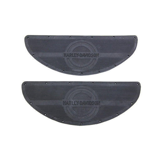 Black Rubber Footboard Mat Set - V-Twin 28-0858