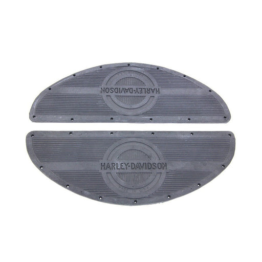 Black Rubber Footboard Mat Set - V-Twin 28-0858