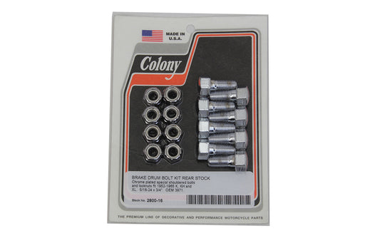Colony Rear Brake Drum Bolt and Nut Kit Chrome - additional view 2