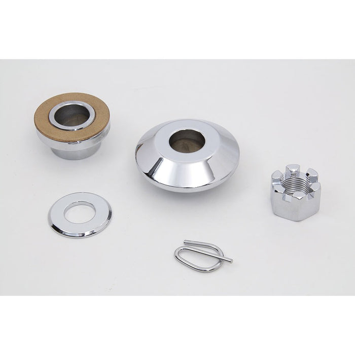 Front Axle Spacer Kit Smooth Style Chrome - V-Twin 2864-5 - OEM 43360-97 - Big Twin 1997-1999