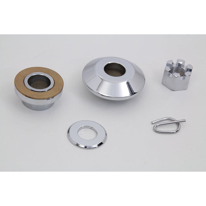 Front Axle Spacer Kit Smooth Style Chrome - V-Twin 2864-5 - OEM 43360-97 - Big Twin 1997-1999