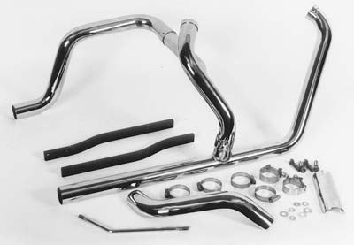 Paughco 2:1 Dual Crossover Exhaust Header Set Chrome