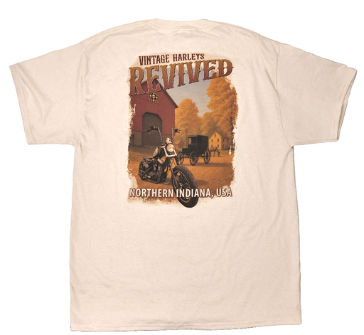 Vintage harleys revived cream shirt