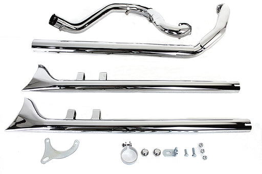 V-Twin Manufacturing True Dual Header with Fishtails Chrome