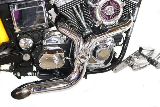 V-Twin Manufacturing FXD 2:1 Lake Side Pipe Exhaust Chrome