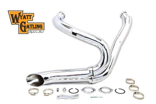 Wyatt Gatling Chrome Wyatt Gatling 2 into 1 Exhaust Pipe Header Kit