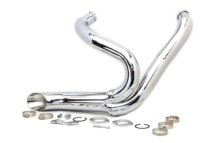 Wyatt Gatling Chrome Wyatt Gatling 2 into 1 Exhaust Pipe Header Kit - additional view 2