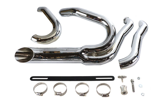Wyatt Gatling Chrome Wyatt Gatling 2 into 1 Exhaust Pipe Header Kit