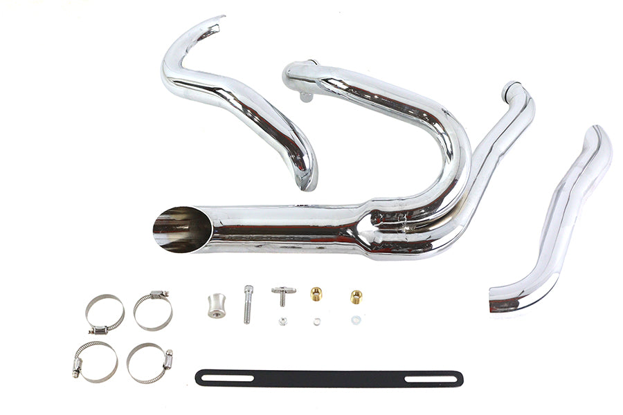 Wyatt Gatling Chrome Wyatt Gatling 2 into 1 Exhaust Pipe Header Kit