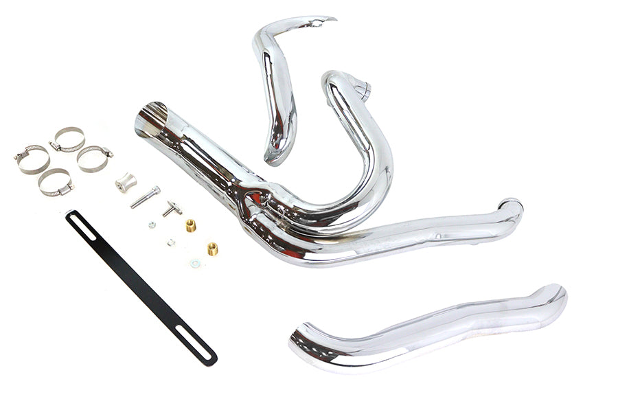 Wyatt Gatling Chrome Wyatt Gatling 2 into 1 Exhaust Pipe Header Kit - additional view 3