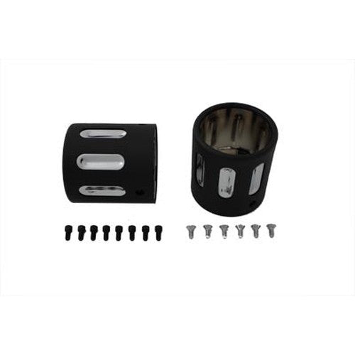 Black Revolver Tip Set For 4 Muffler - V-Twin 30-0845 - Big Twin 0+