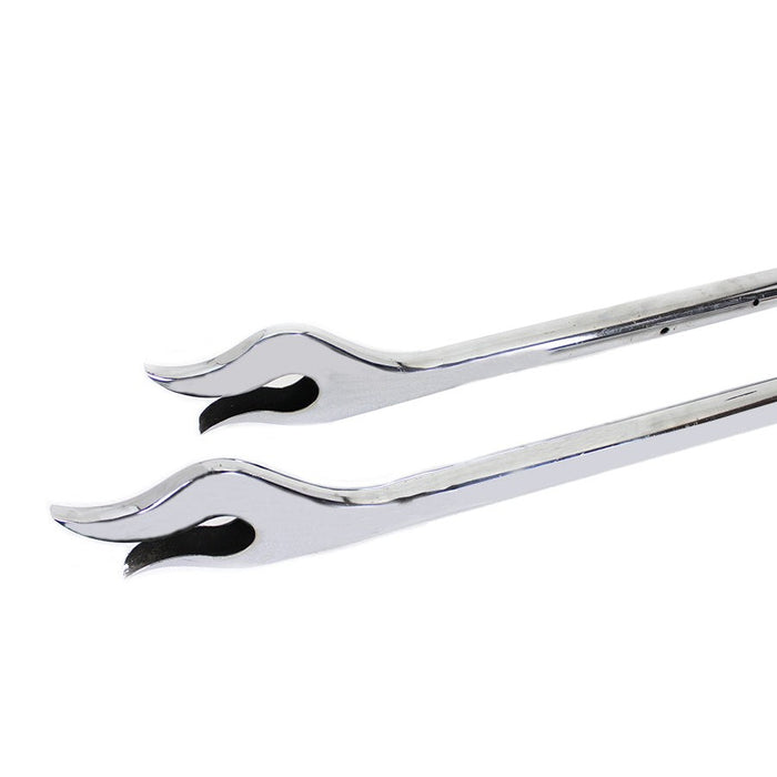 31 Straight Flame Exhaust Pipe Extension Set Chrome - V-Twin 30-1433