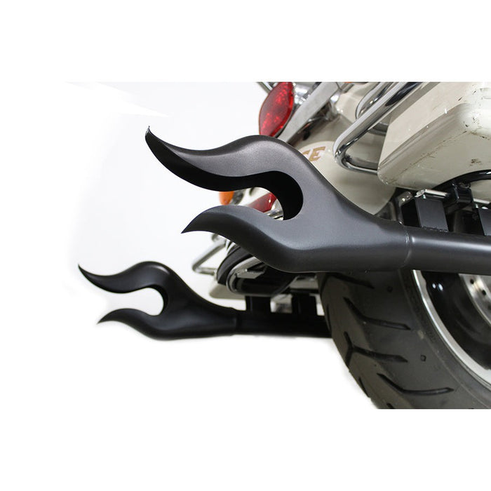 36 Straight Flame Exhaust Pipe Extension Set Black - V-Twin 30-1436 - Big Twin 1995-2016