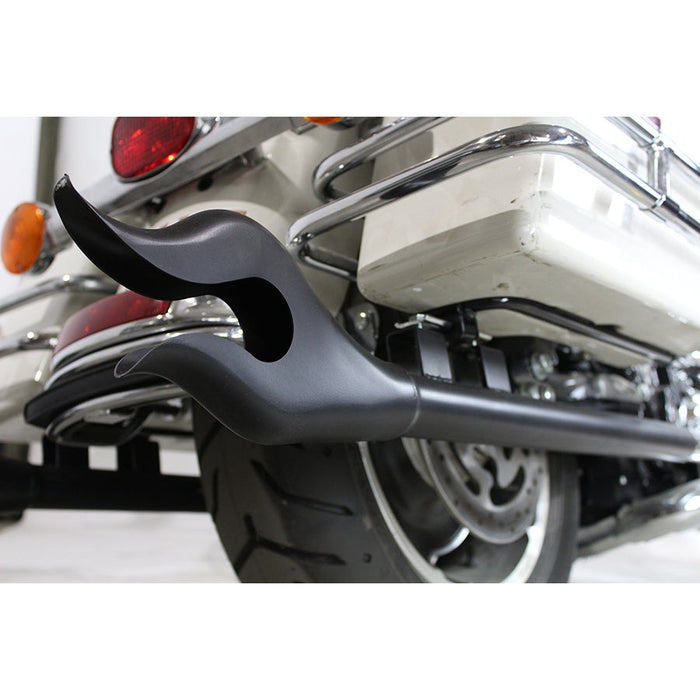 36 Straight Flame Exhaust Pipe Extension Set Black - V-Twin 30-1436 - Big Twin 1995-2016