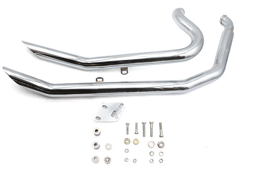 Ultima Big Growl Exhaust Upswept Double Barrel Drag Pipe Set Chrome