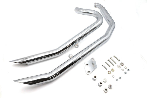 Ultima Big Growl Exhaust Upswept Double Barrel Drag Pipe Set Chrome - additional view 2
