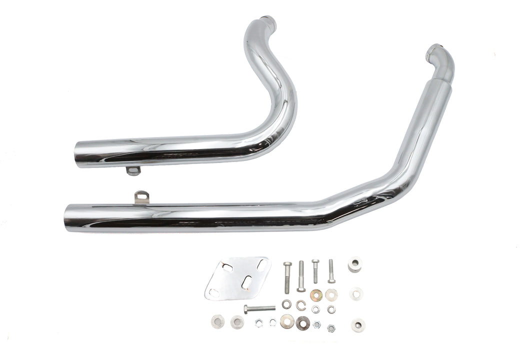 Ultima Big Growl Exhaust Long Rifle Drag Pipe Set Chrome