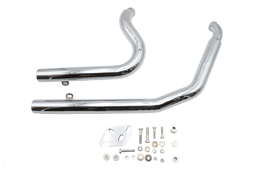 Ultima Big Growl Exhaust Drag Pipe Set Snub Nose Chrome