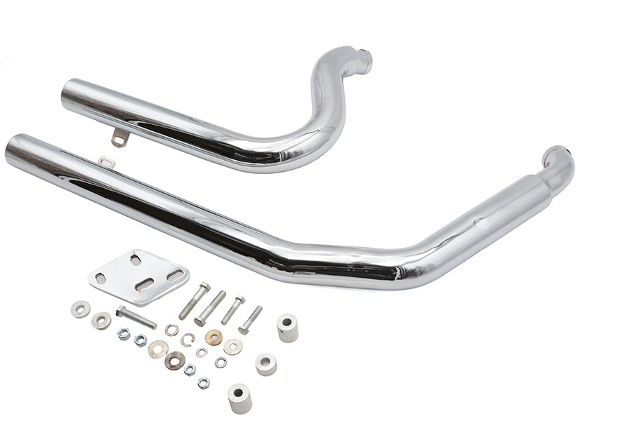 Ultima Big Growl Exhaust Drag Pipe Set Snub Nose Chrome - additional view 2