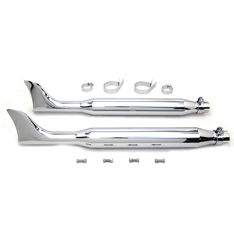 Chrome Fishtail Muffler Kit 30",Y - V-Twin 30-3185 - Big Twin 0+
