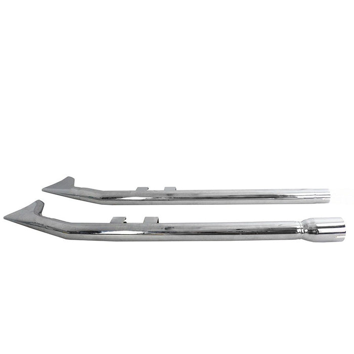 FLT Upsweep Straight Fishtail Set Chrome - V-Twin 30-7963 - Twin Cam Touring 2017+