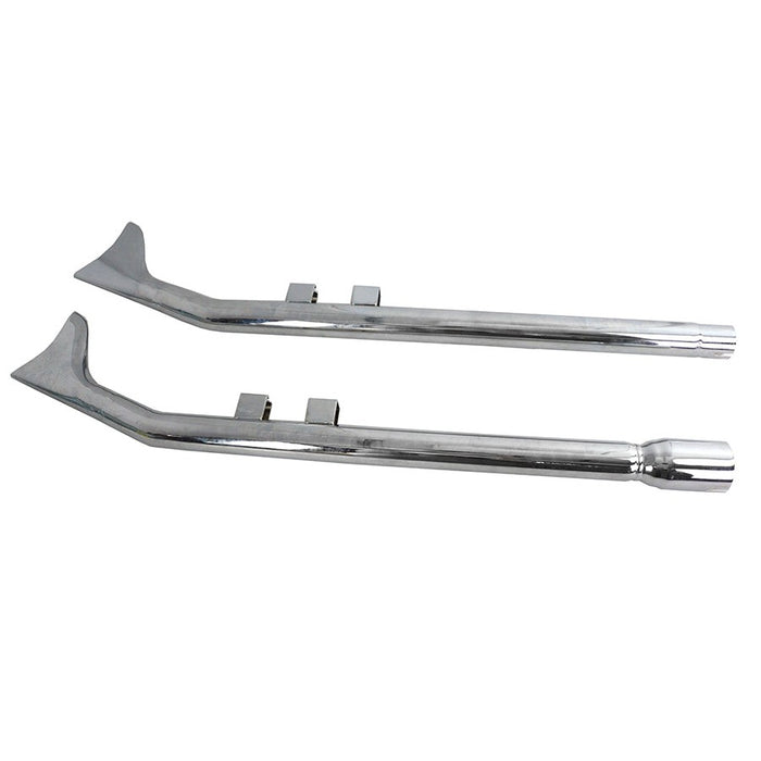 FLT Upsweep Straight Fishtail Set Chrome - V-Twin 30-7963 - Twin Cam Touring 2017+
