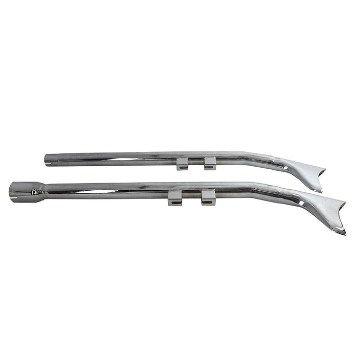 FLT Upsweep Straight Fishtail Set Chrome - V-Twin 30-7963 - Twin Cam Touring 2017+