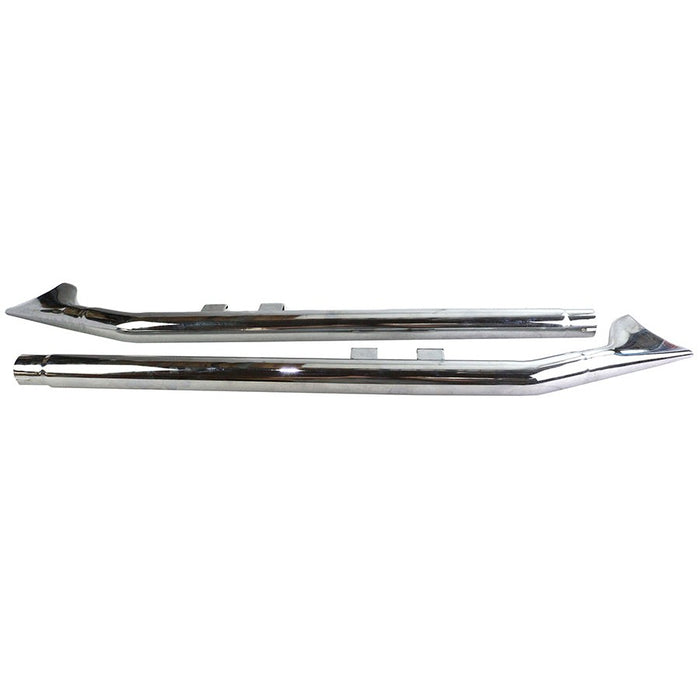 FLT Upsweep Straight Fishtail Set Chrome - V-Twin 30-7979 - Big Twin 1995-2016