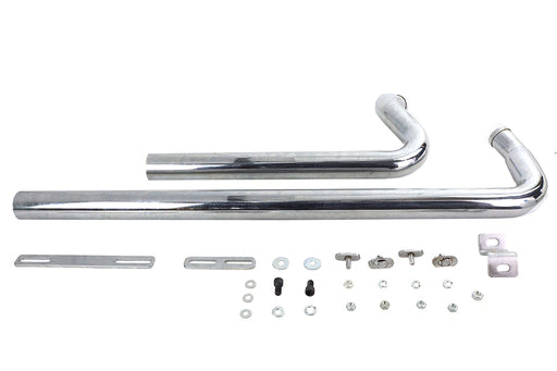 V-Twin Manufacturing Exhaust Drag Pipe Set Chrome Shotgun Style