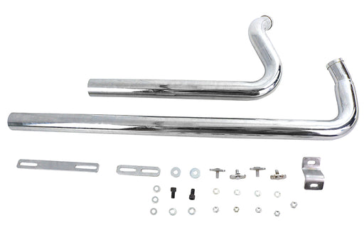 V-Twin Manufacturing Exhaust Drag Pipe Set Chrome Shotgun Style - additional view 2