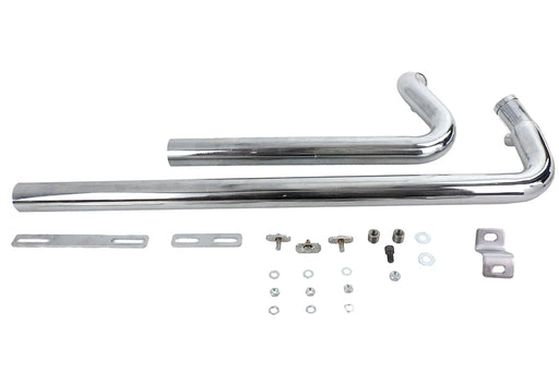 V-Twin Manufacturing Exhaust Drag Pipe Set Chrome Shotgun Style