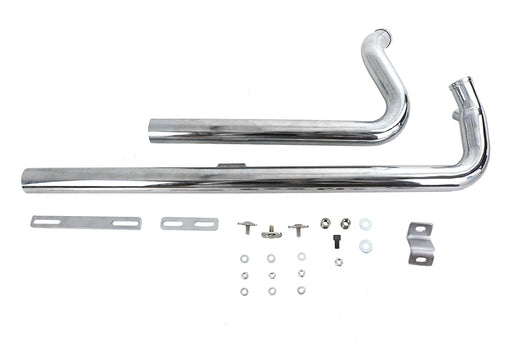 V-Twin Manufacturing Exhaust Drag Pipe Set Chrome Shotgun Style - additional view 2