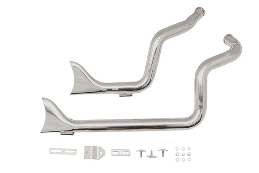 V-Twin Manufacturing XL Staggered Fishtail Exhaust System Chrome