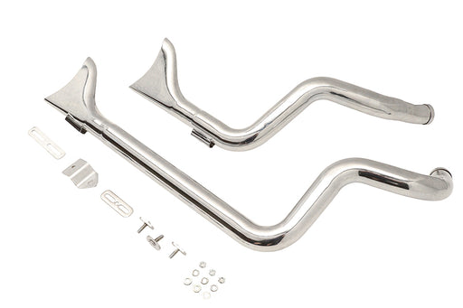 V-Twin Manufacturing XL Staggered Fishtail Exhaust System Chrome - additional view 2