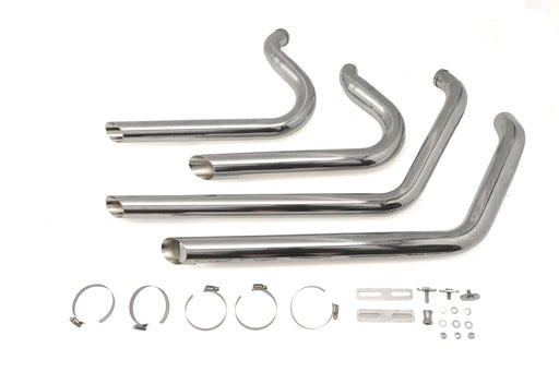 V-Twin Manufacturing Exhaust Drag Pipe Set Short Shots Chrome