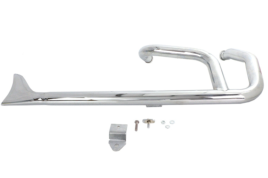 Wyatt Gatling Wyatt Gatling 2:1 Fishtail Exhaust Header Pipe Chrome