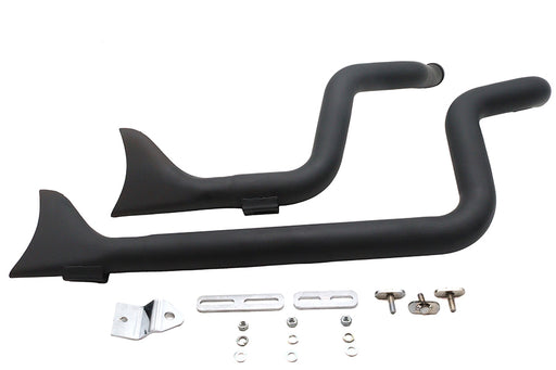 V-Twin Manufacturing XL Staggered Fishtail Exhaust System Black - additional view 2