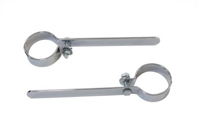 V-Twin Manufacturing Chrome 1-7/8 Exhaust Hanger Clamp Set
