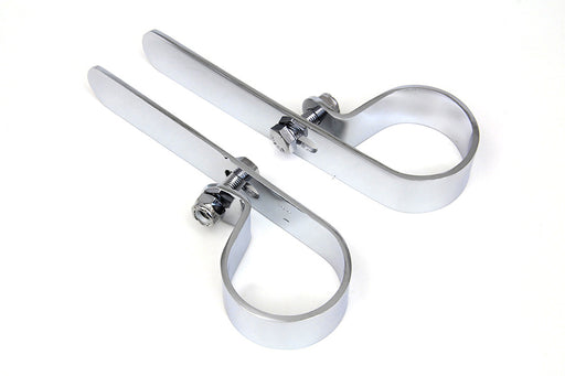 V-Twin Manufacturing Chrome 2-1/2 Muffler "P" Clamp Set