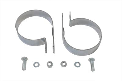 V-Twin Manufacturing Chrome 3-1/4 Muffler Body and End Clamp Set