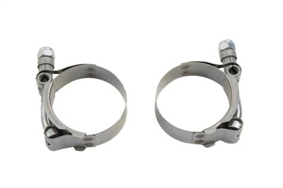 V-Twin Manufacturing Exhaust Clamp Set Stainless Steel