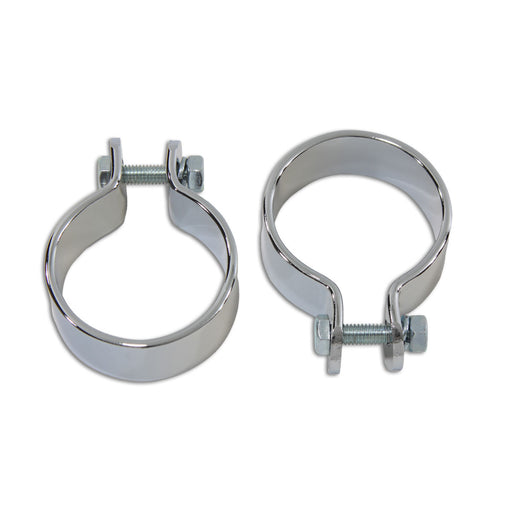 V-Twin Manufacturing Chrome 1-3/4 Muffler Body and End Clamp Set