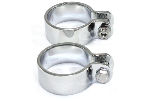 V-Twin Manufacturing Chrome 1-7/8 Heavy Muffler Body and End Clamp Set